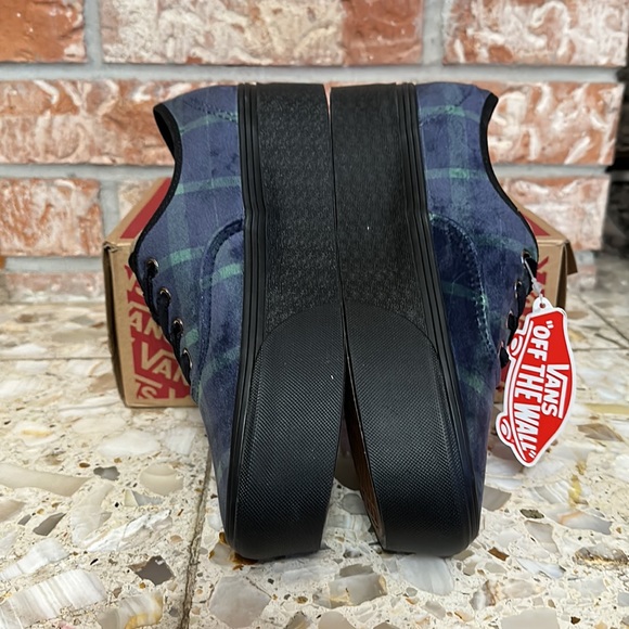 Vans Authentic stacked platform Velvet Plaid green black women’s size 9 - Picture 4 of 10